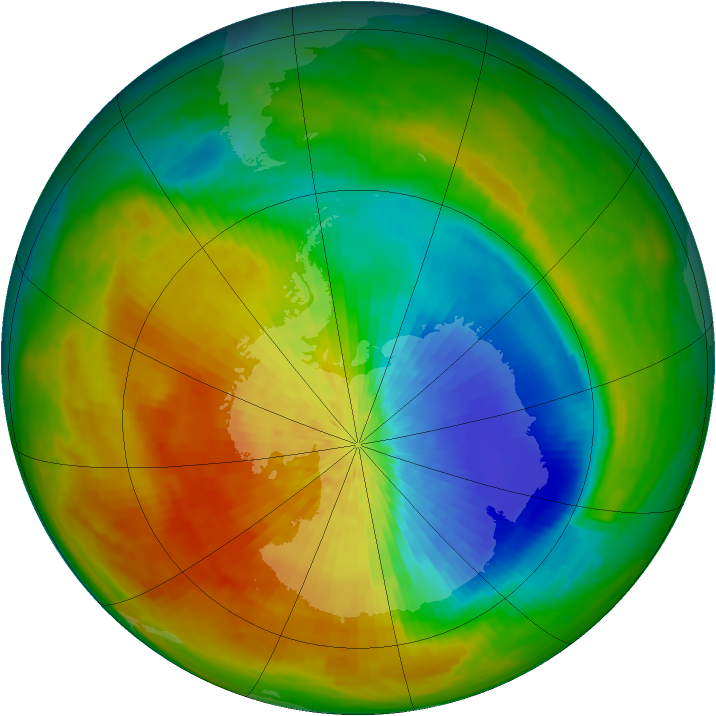 Antarctic ozone map for 30 September 2002
